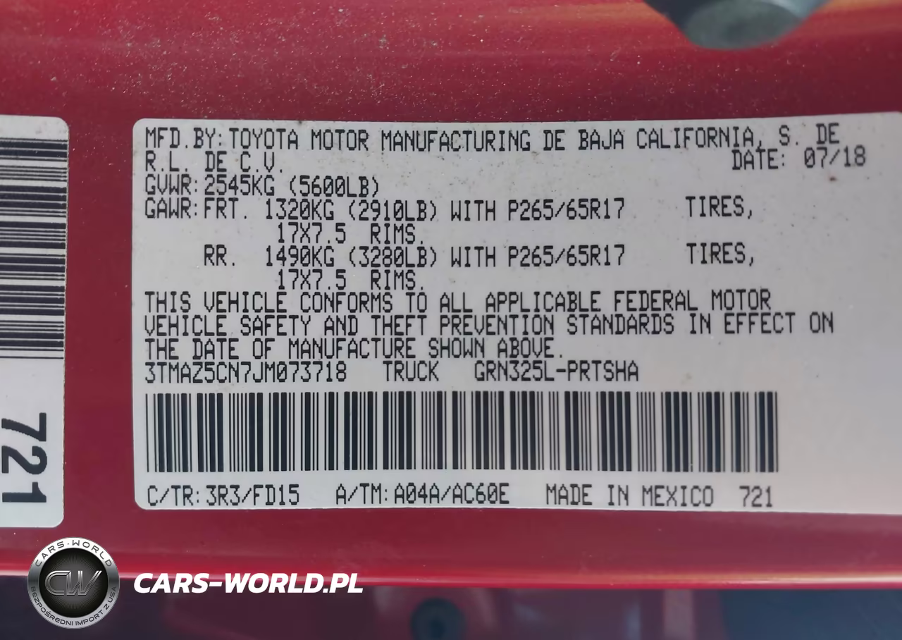 2018 Toyota Tacoma Trd Sport VIN:3TMAZ5CN7JM073718 - 9