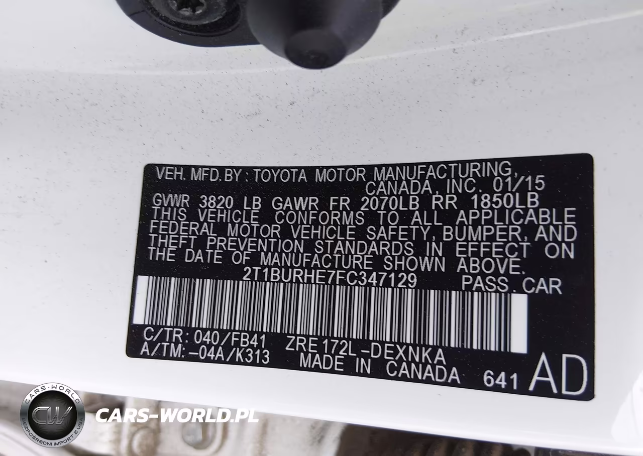 2015 Toyota Corolla Le Plus VIN:2T1BURHE7FC347129 - 9