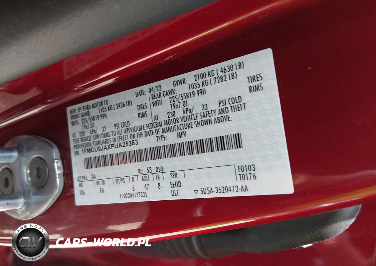 2023 Ford Escape Platinum VIN:1FMCU9JAXPUA28383 - 9