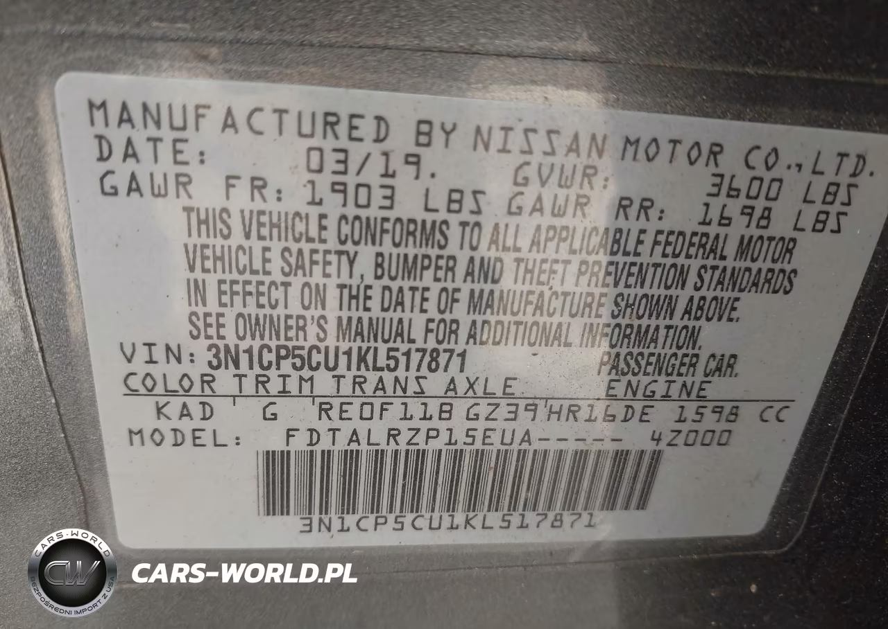 2019 Nissan Kicks S VIN:3N1CP5CU1KL517871 - 9