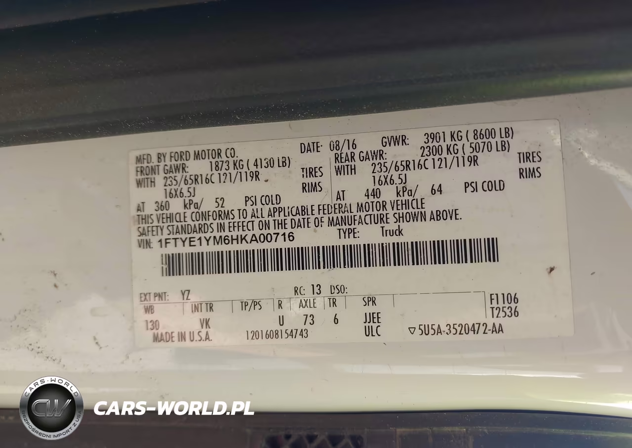 2017 Ford Transit-150 VIN:1FTYE1YM6HKA00716 - 9