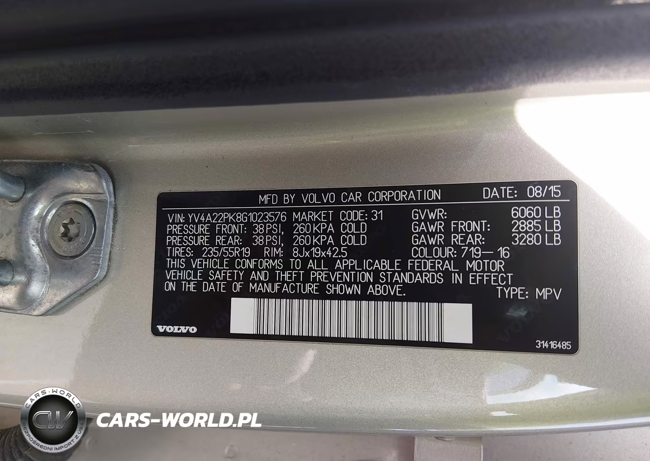 2016 Volvo Xc90 T6 Momentum VIN:YV4A22PK8G1023576 - 9