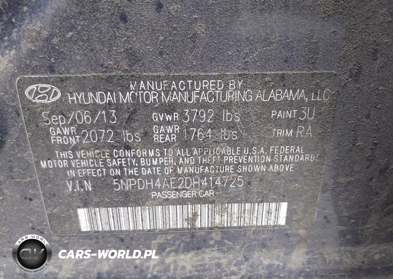 2013 Hyundai Elantra Gls VIN:5NPDH4AE2DH414725 - 9