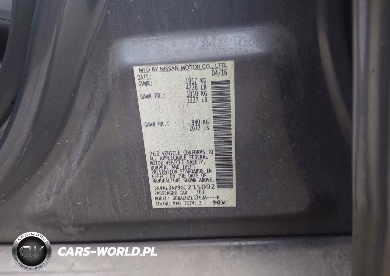 2016 Nissan Altima 2.5 Sr VIN:1N4AL3AP9GC215092 - 9