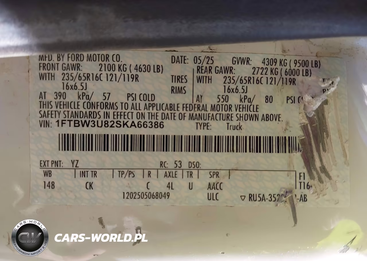 2025 Ford Transit-350 Cargo Van VIN:1FTBW3U82SKA66386 - 9