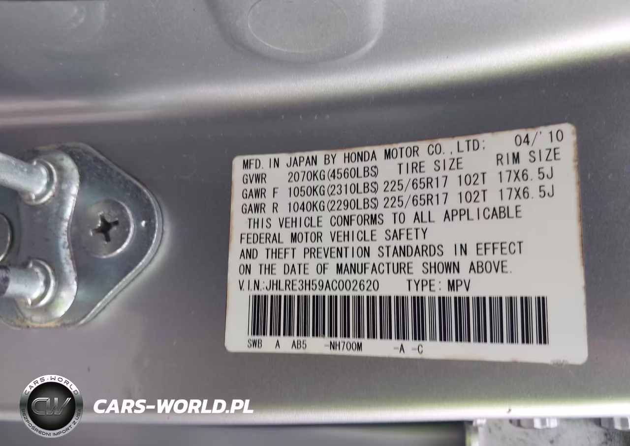 2010 Honda Cr-V Ex VIN:JHLRE3H59AC002620 - 9