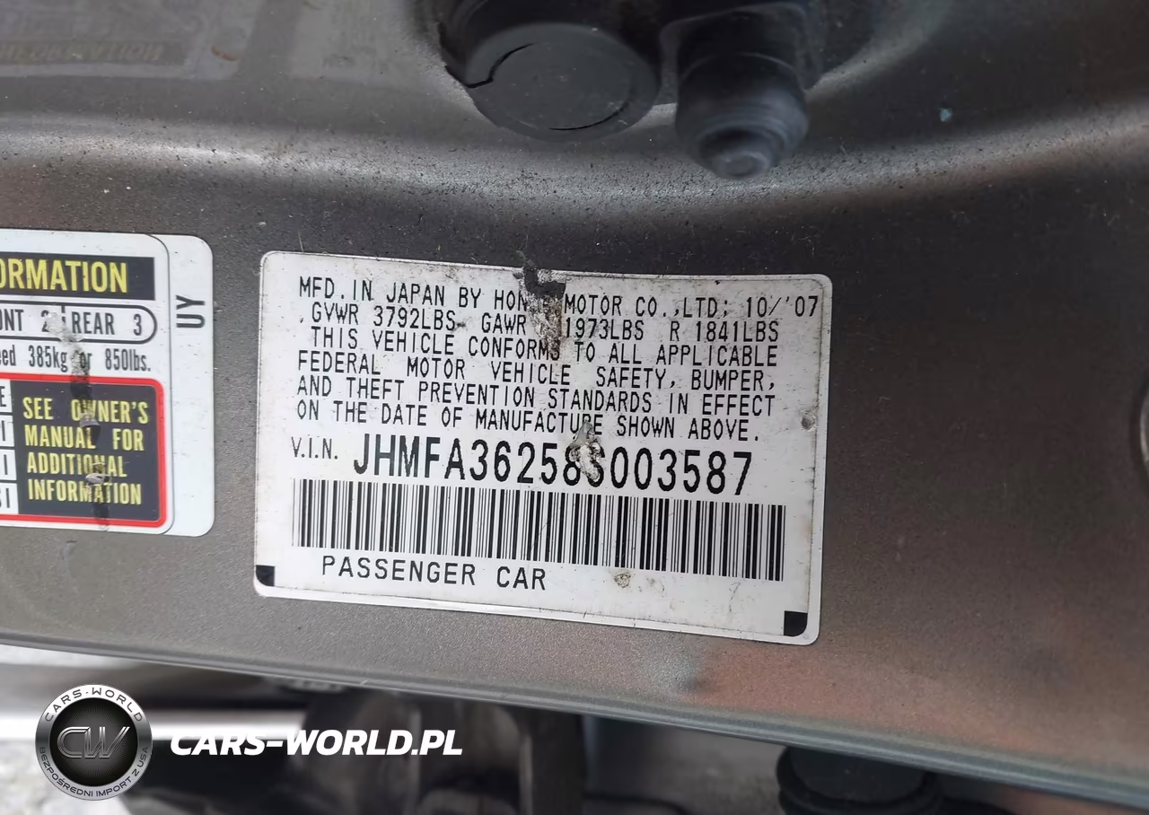2008 Honda Civic Hybrid VIN:JHMFA36258S003587 - 9