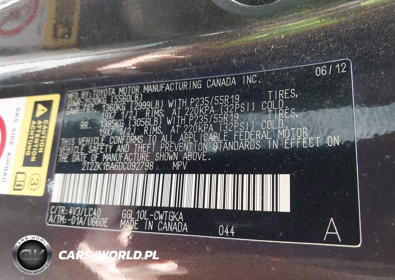 2013 Lexus Rx 350 VIN:2T2ZK1BA6DC092798 - 9