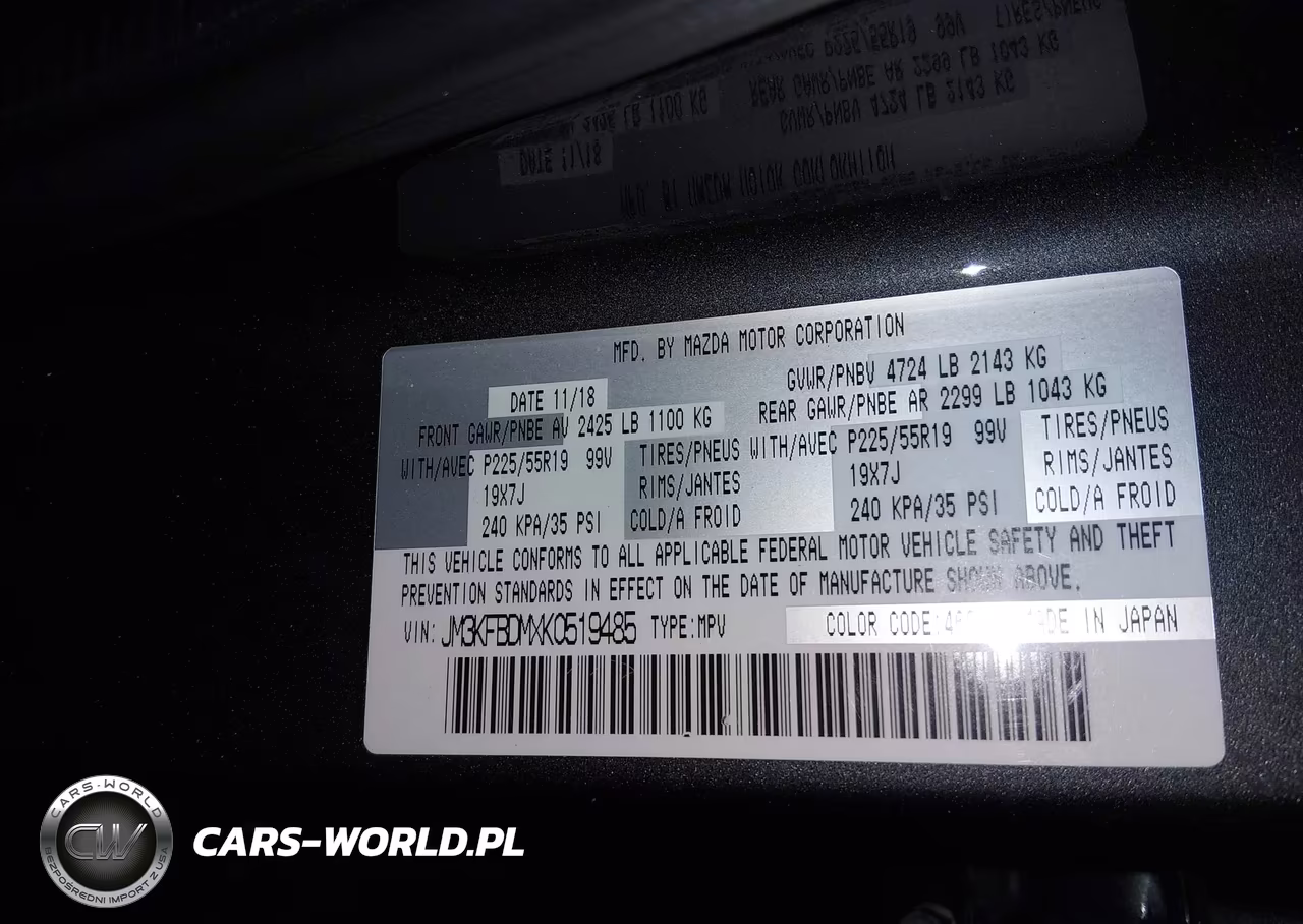 2019 Mazda Cx-5 Grand Touring VIN:JM3KFBDMXK0519485 - 9