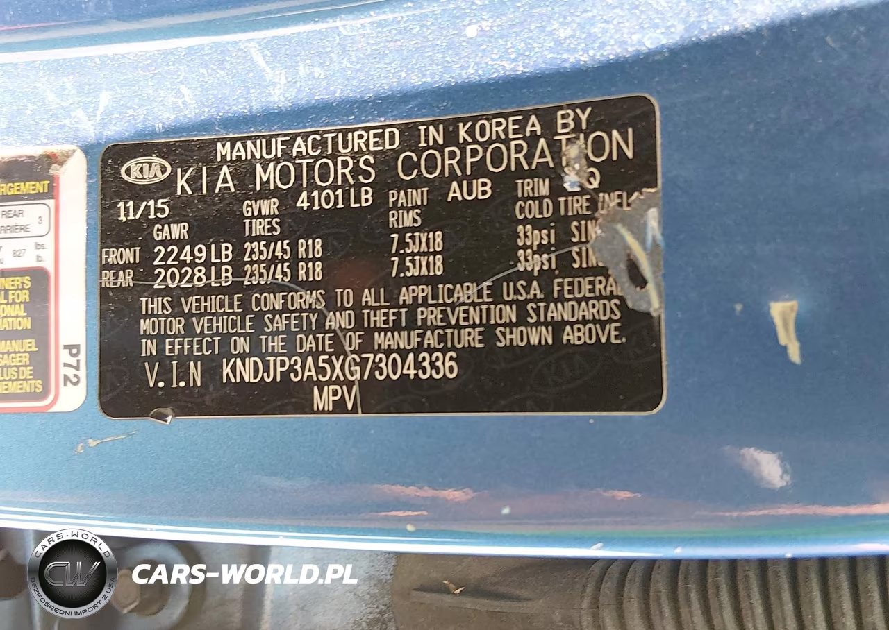 2016 Kia Soul + VIN:KNDJP3A5XG7304336 - 9