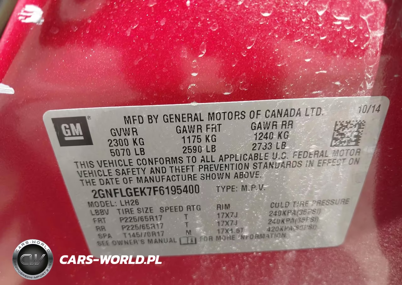 2015 Chevrolet Equinox 2Lt VIN:2GNFLGEK7F6195400 - 9