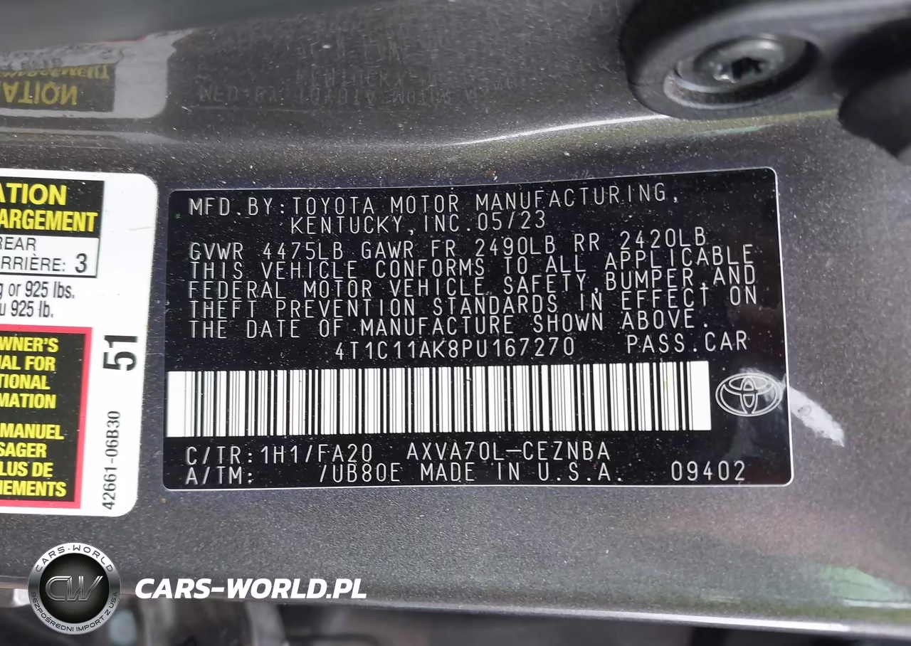 2023 Toyota Camry Le VIN:4T1C11AK8PU167270 - 9