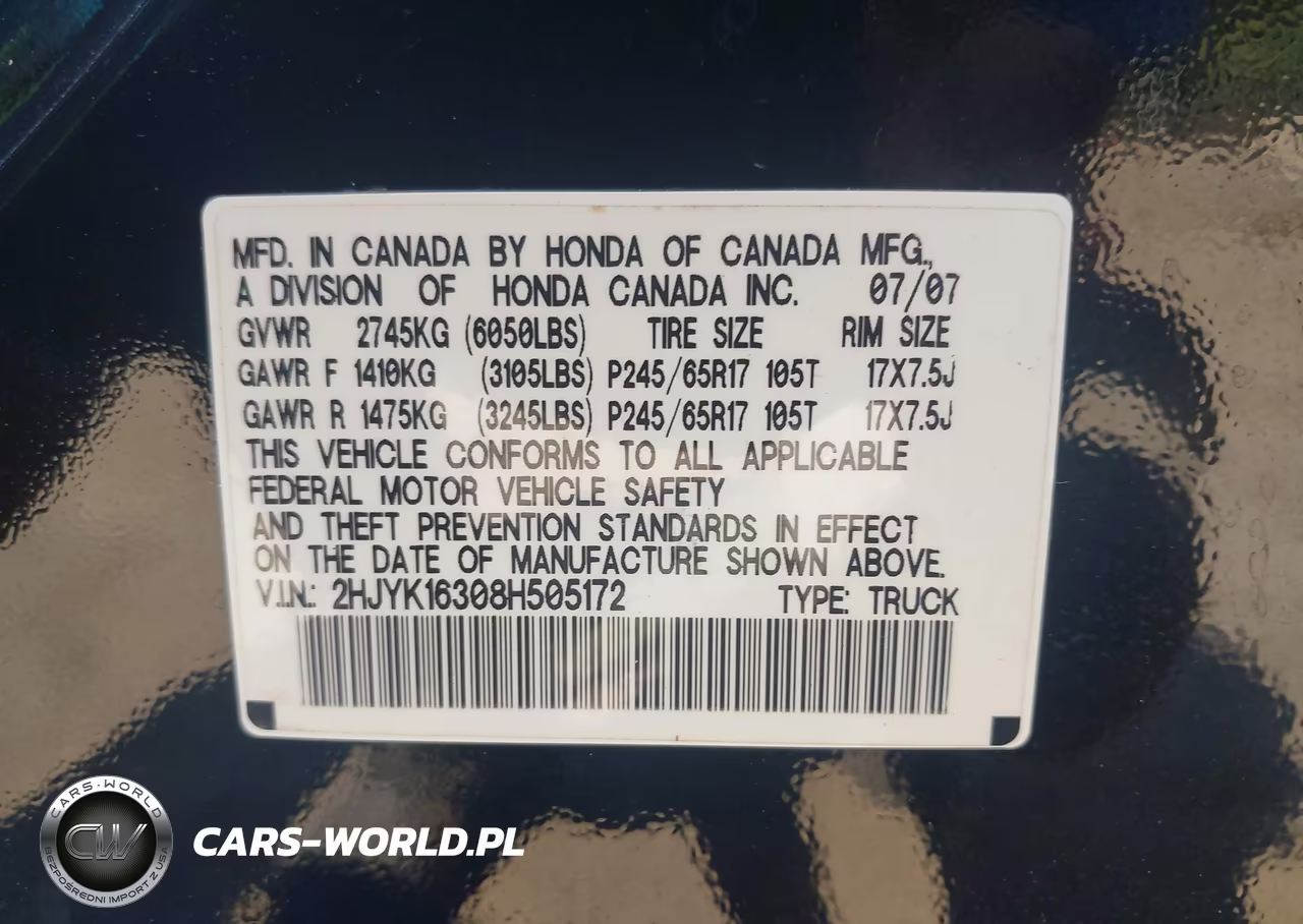 2008 Honda Ridgeline Rtx VIN:2HJYK16308H505172 - 9