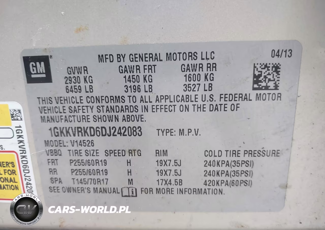 2013 GMC Acadia Slt-1 VIN:1GKKVRKD6DJ242083 - 9
