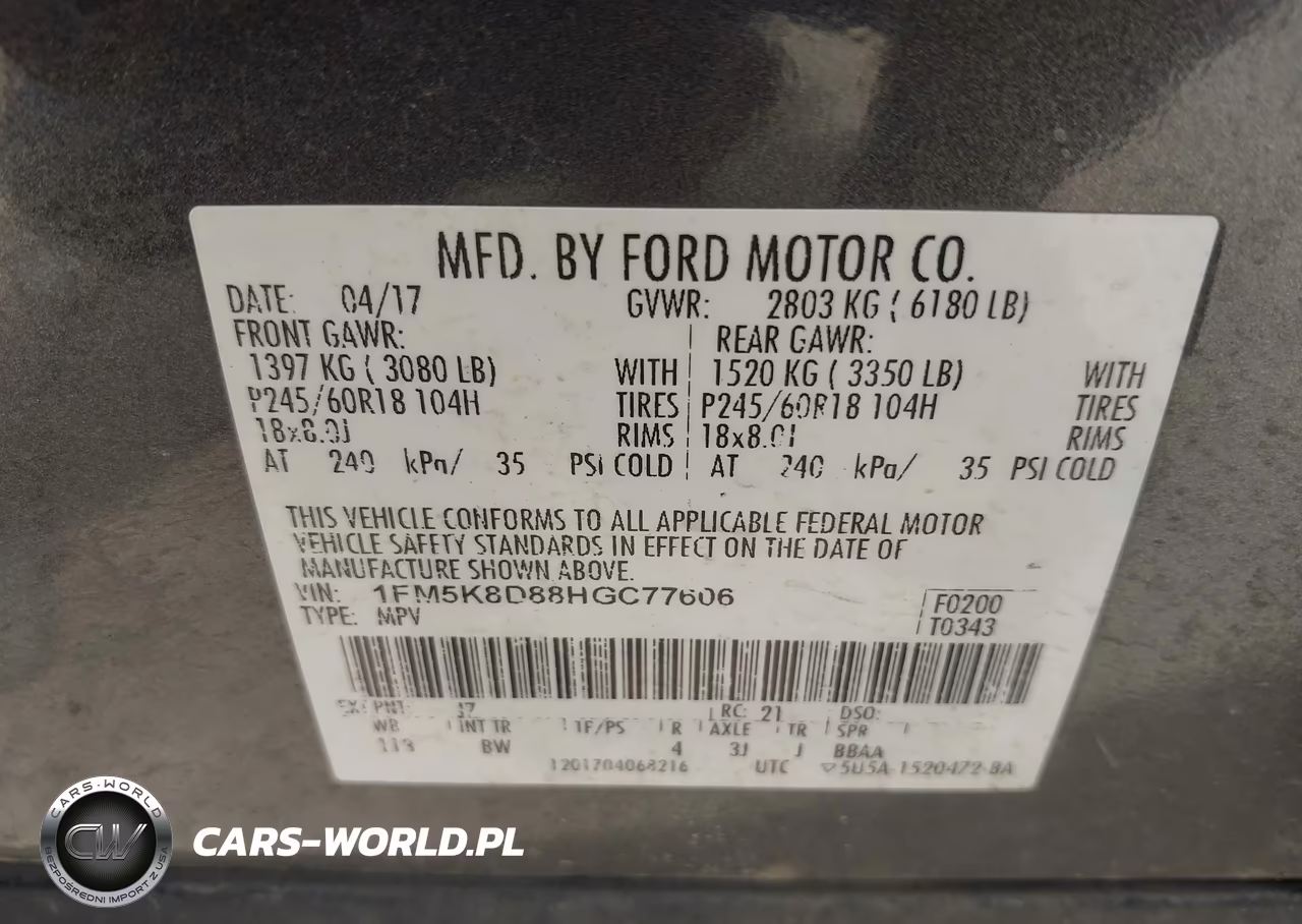 2017 Ford Explorer Xlt VIN:1FM5K8D88HGC77606 - 9