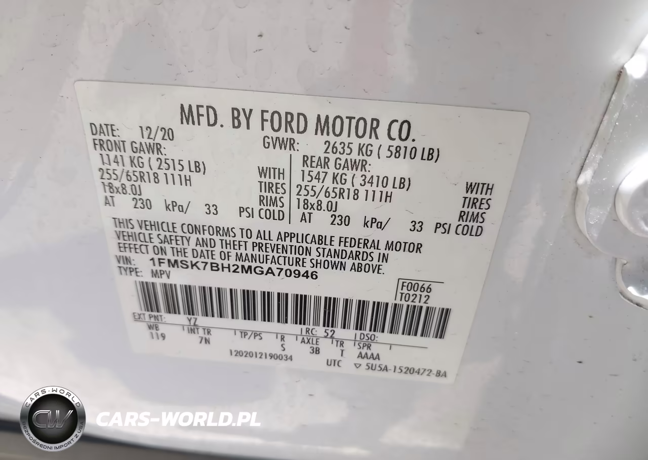 2021 Ford Explorer VIN:1FMSK7BH2MGA70946 - 9