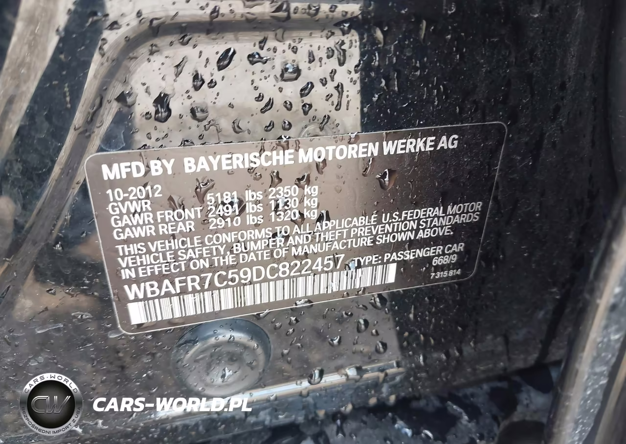 2013 BMW 535I VIN:WBAFR7C59DC822457 - 9