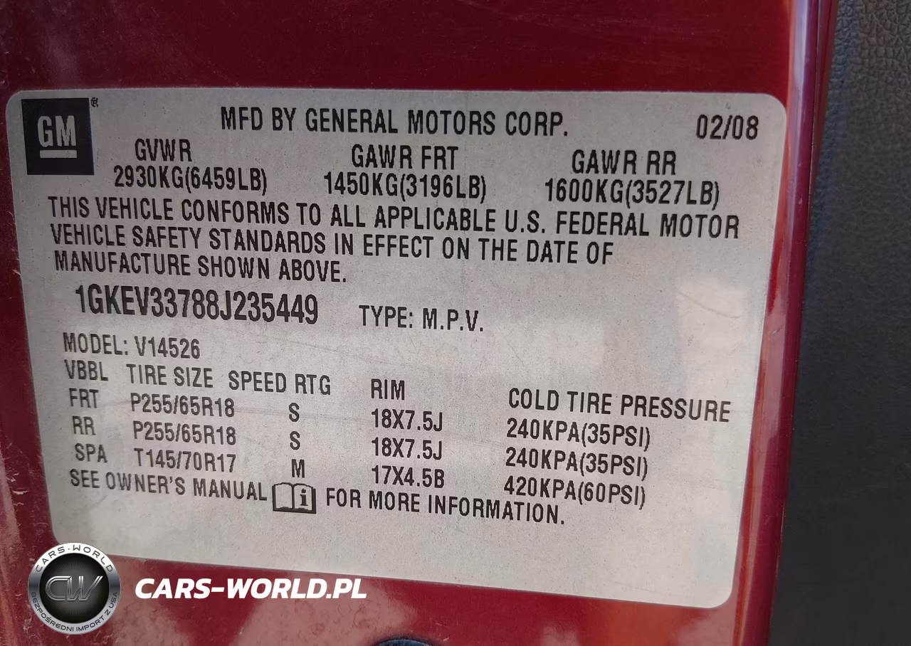 2008 GMC Acadia Slt-2 VIN:1GKEV33788J235449 - 9
