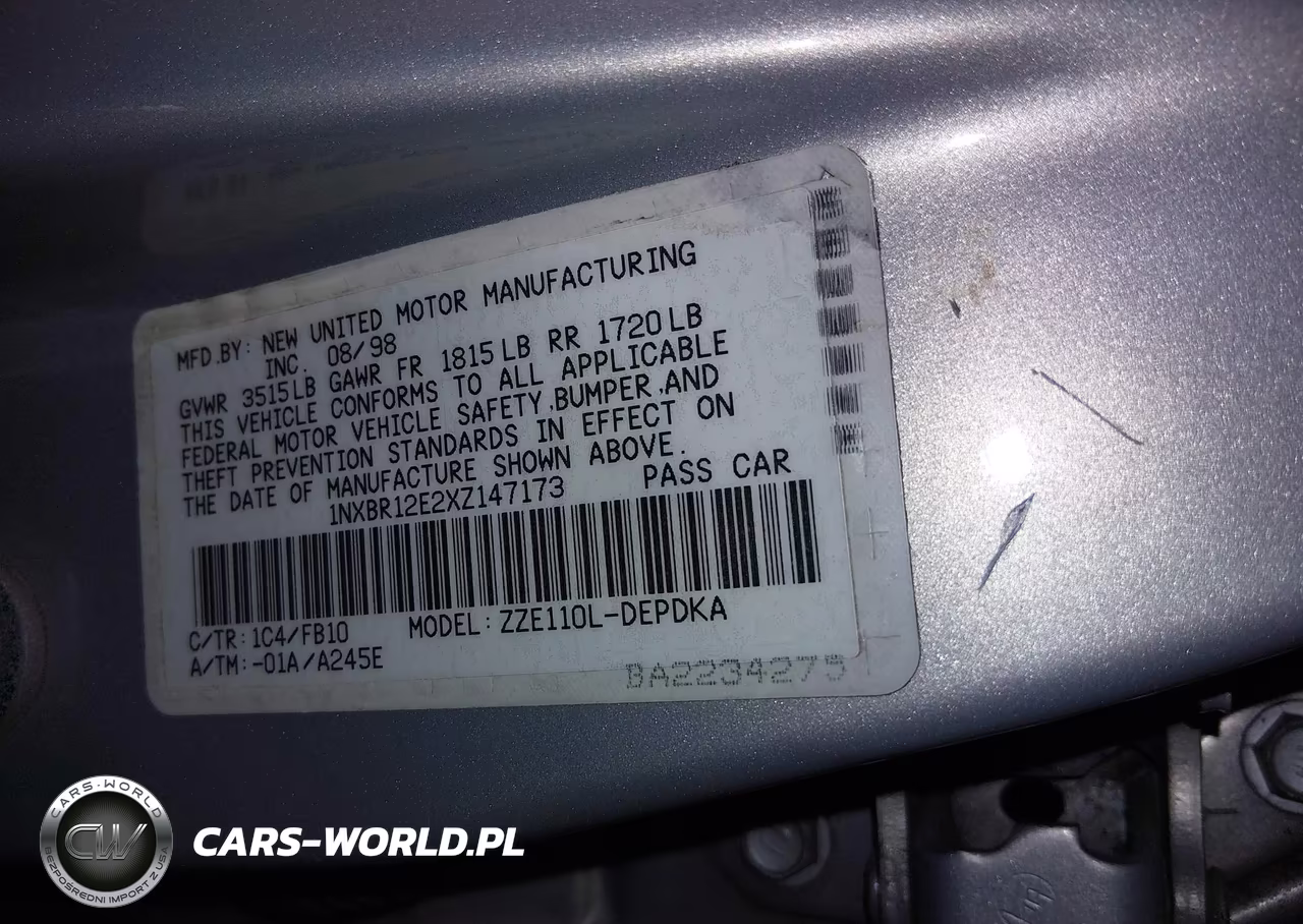 1999 Toyota Corolla Ce VIN:1NXBR12E2XZ147173 - 9