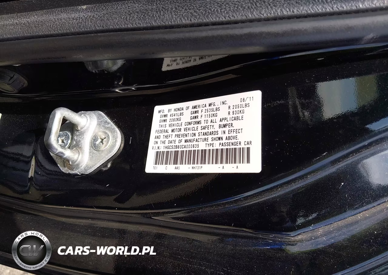 2012 Honda Accord 3.5 Ex-L VIN:1HGCS2B80CA000635 - 9
