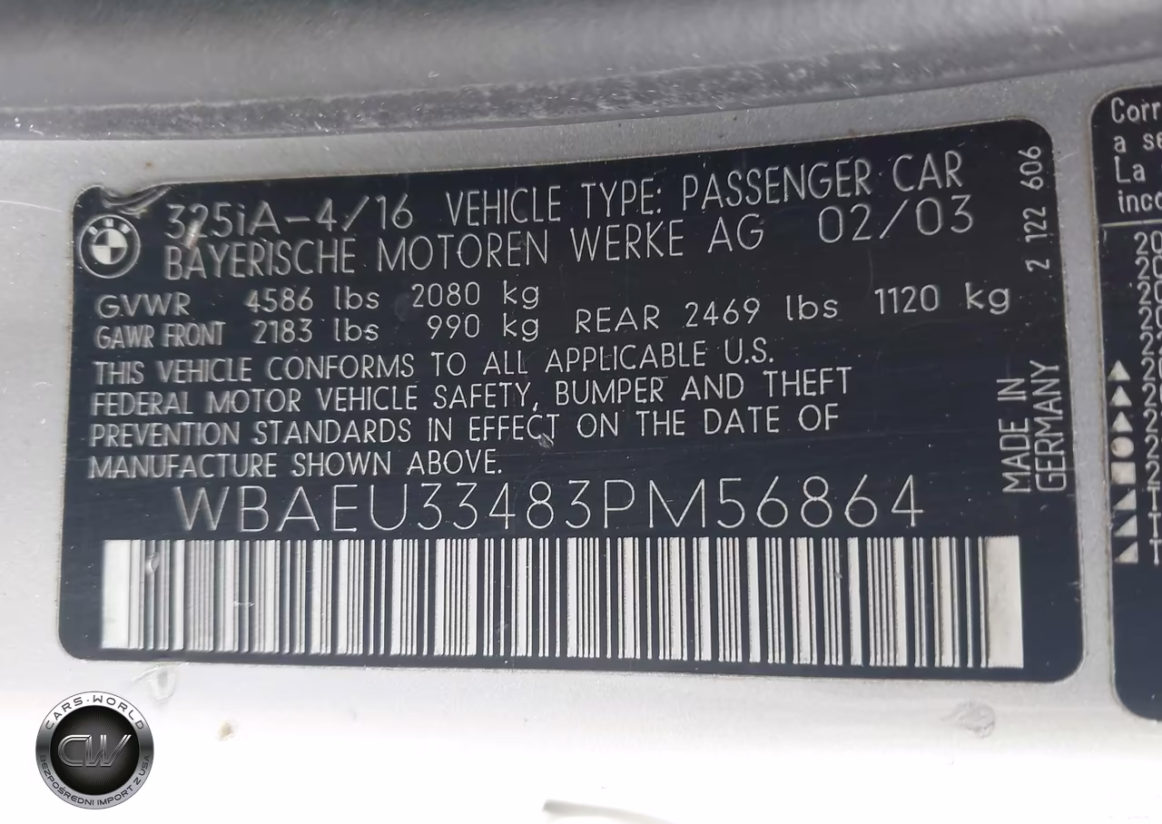 2003 BMW 3 Series 325Xi VIN:WBAEU33483PM56864 - 9
