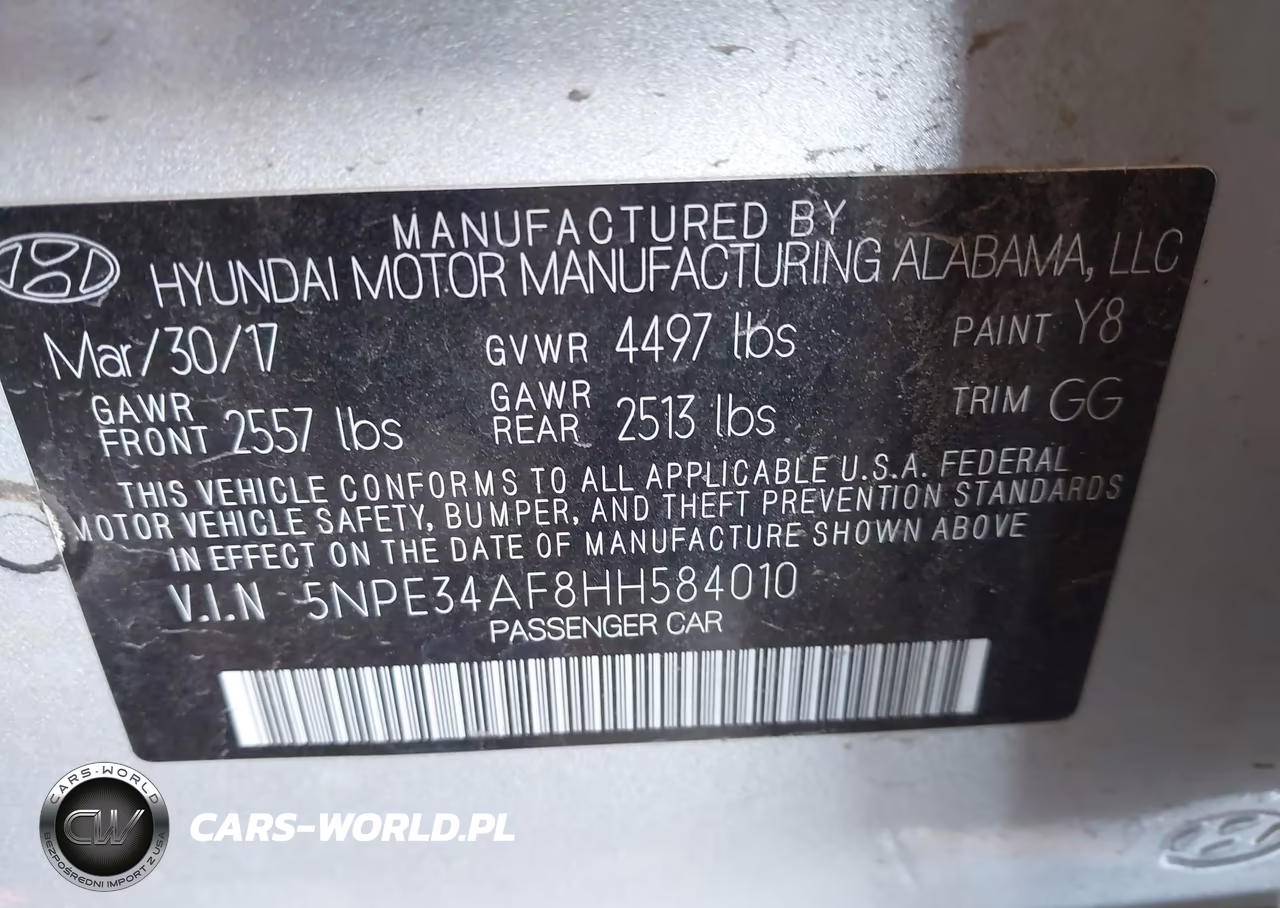 2017 Hyundai Sonata Sport VIN:5NPE34AF8HH584010 - 9