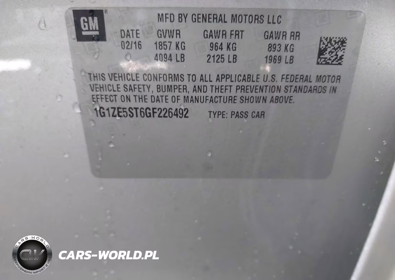 2016 Chevrolet Malibu 1Lt VIN:1G1ZE5ST6GF226492 - 9