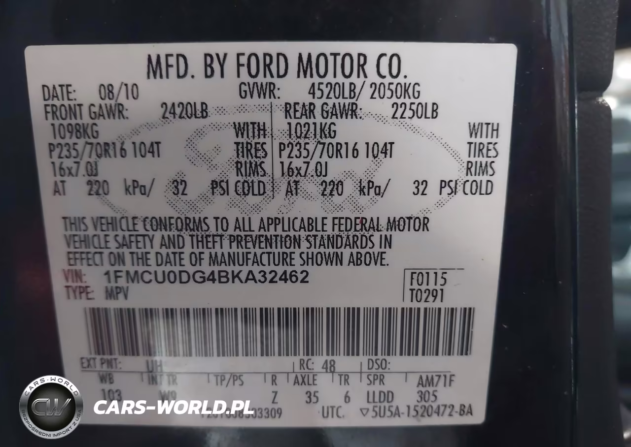 2011 Ford Escape Xlt VIN:1FMCU0DG4BKA32462 - 9