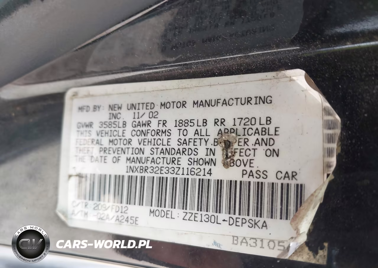 2003 Toyota Corolla S VIN:1NXBR32E33Z116214 - 9