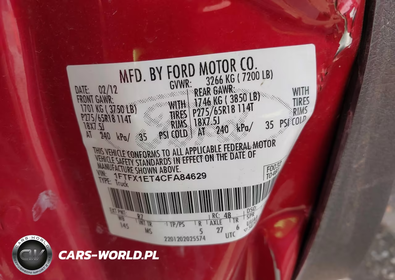 2012 Ford F-150 Xlt VIN:1FTFX1ET4CFA84629 - 9
