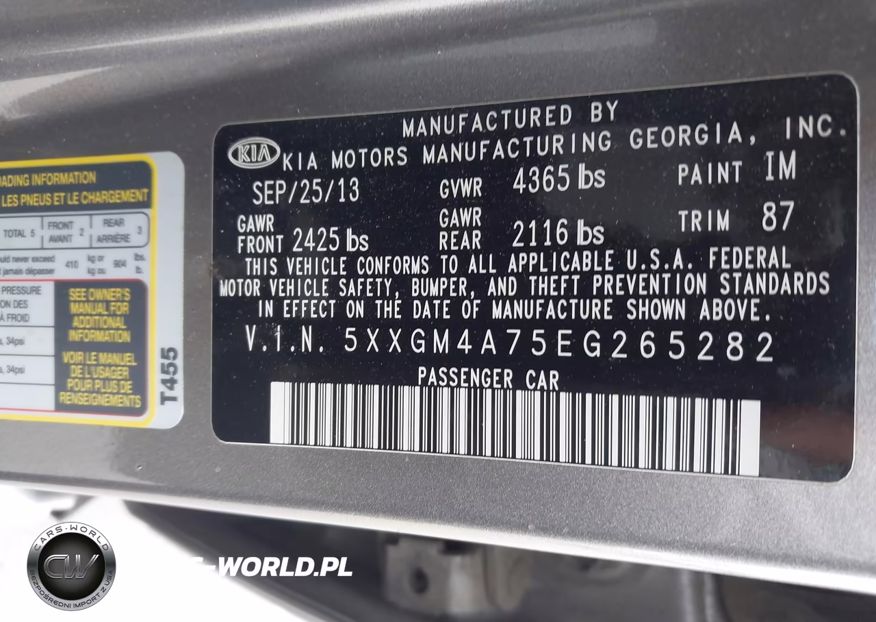 2014 Kia Optima Lx VIN:5XXGM4A75EG265282 - 9