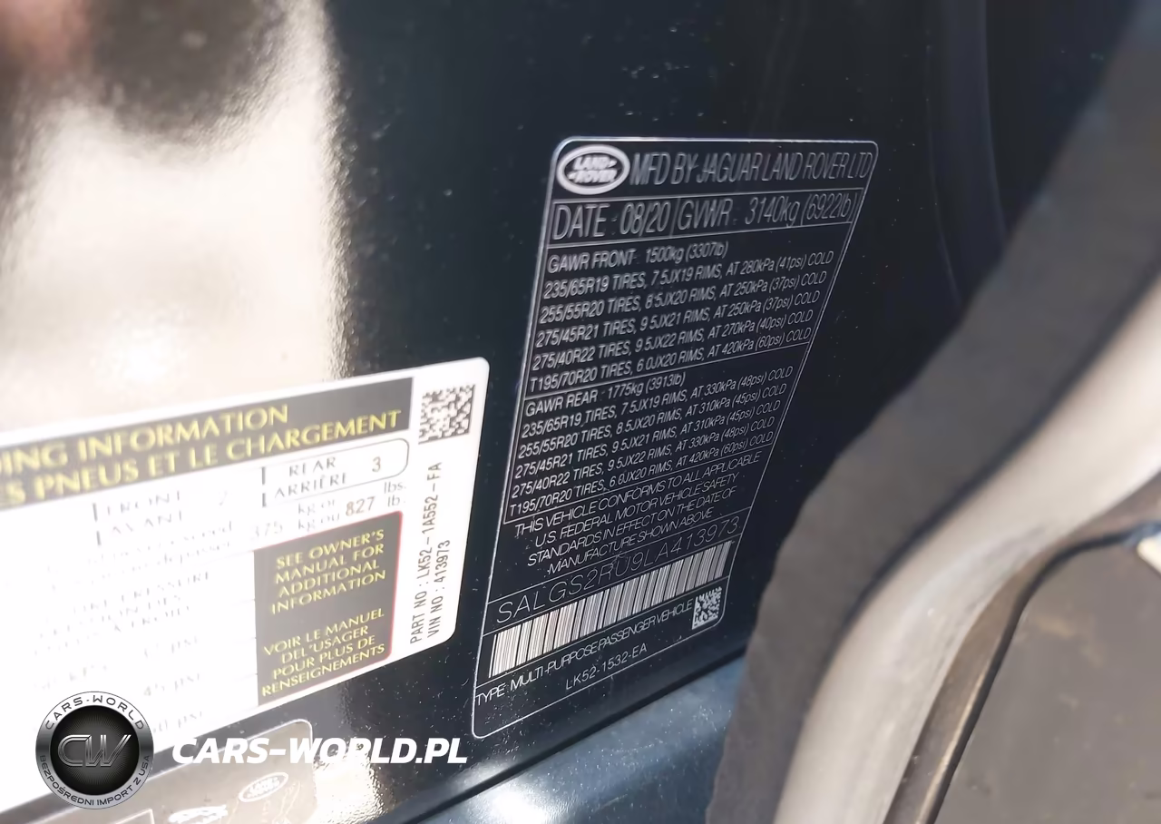 2020 Land Rover Range Rover Hse VIN:SALGS2RU9LA413973 - 9
