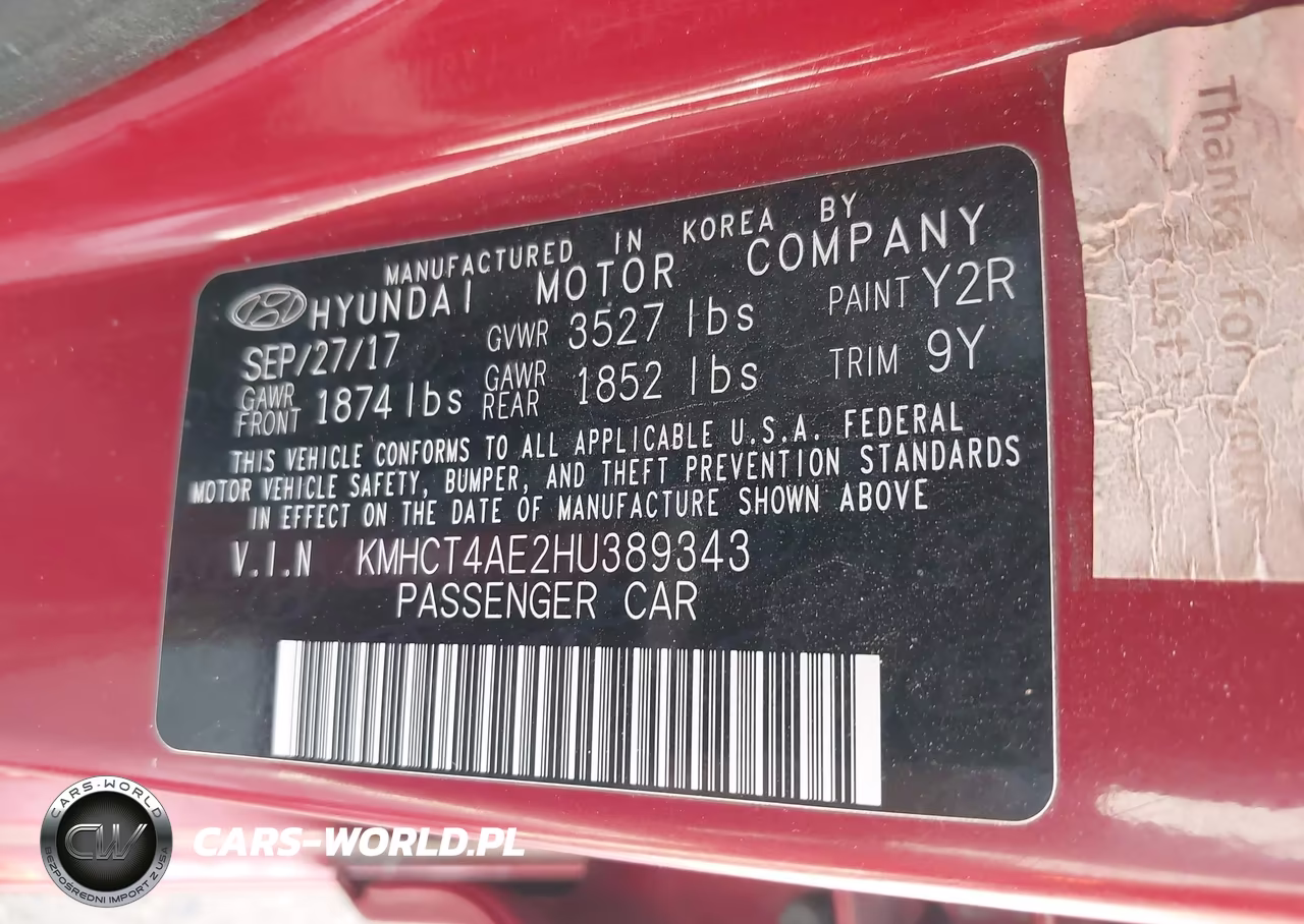 2017 Hyundai Accent Se VIN:KMHCT4AE2HU389343 - 9