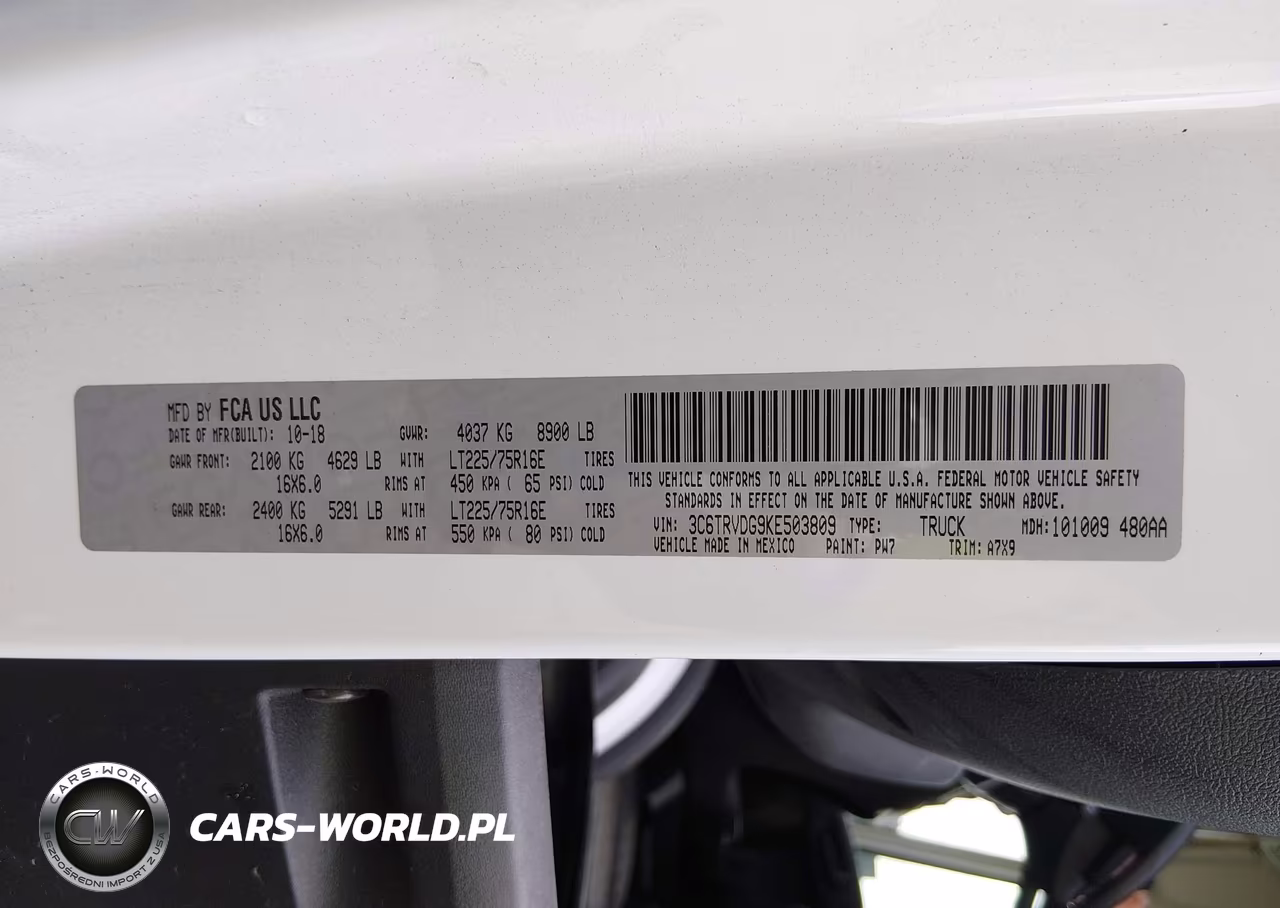 2019 Ram Promaster 2500 High Roof 159 Wb VIN:3C6TRVDG9KE503809 - 9
