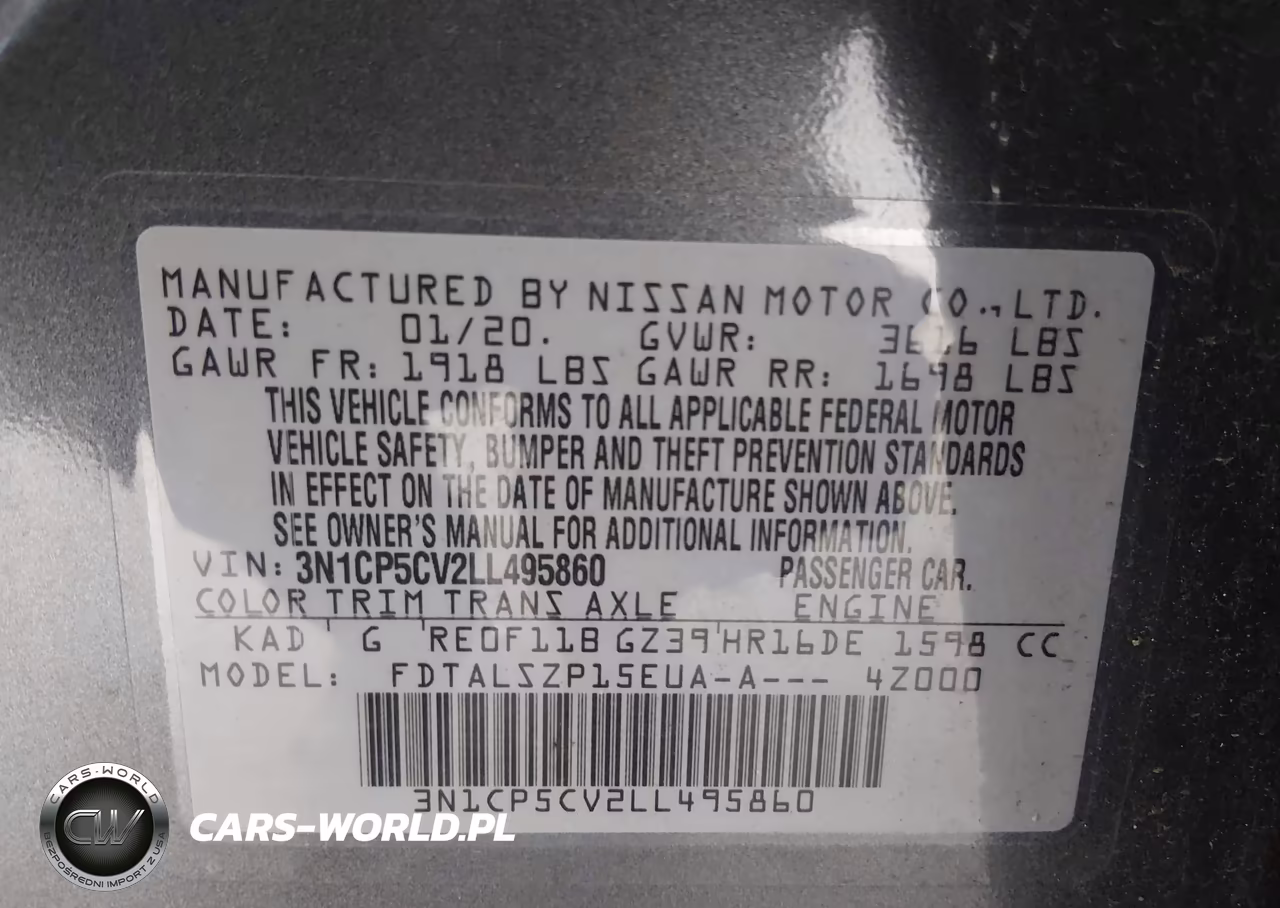 2020 Nissan Kicks Sv Xtronic Cvt VIN:3N1CP5CV2LL495860 - 9