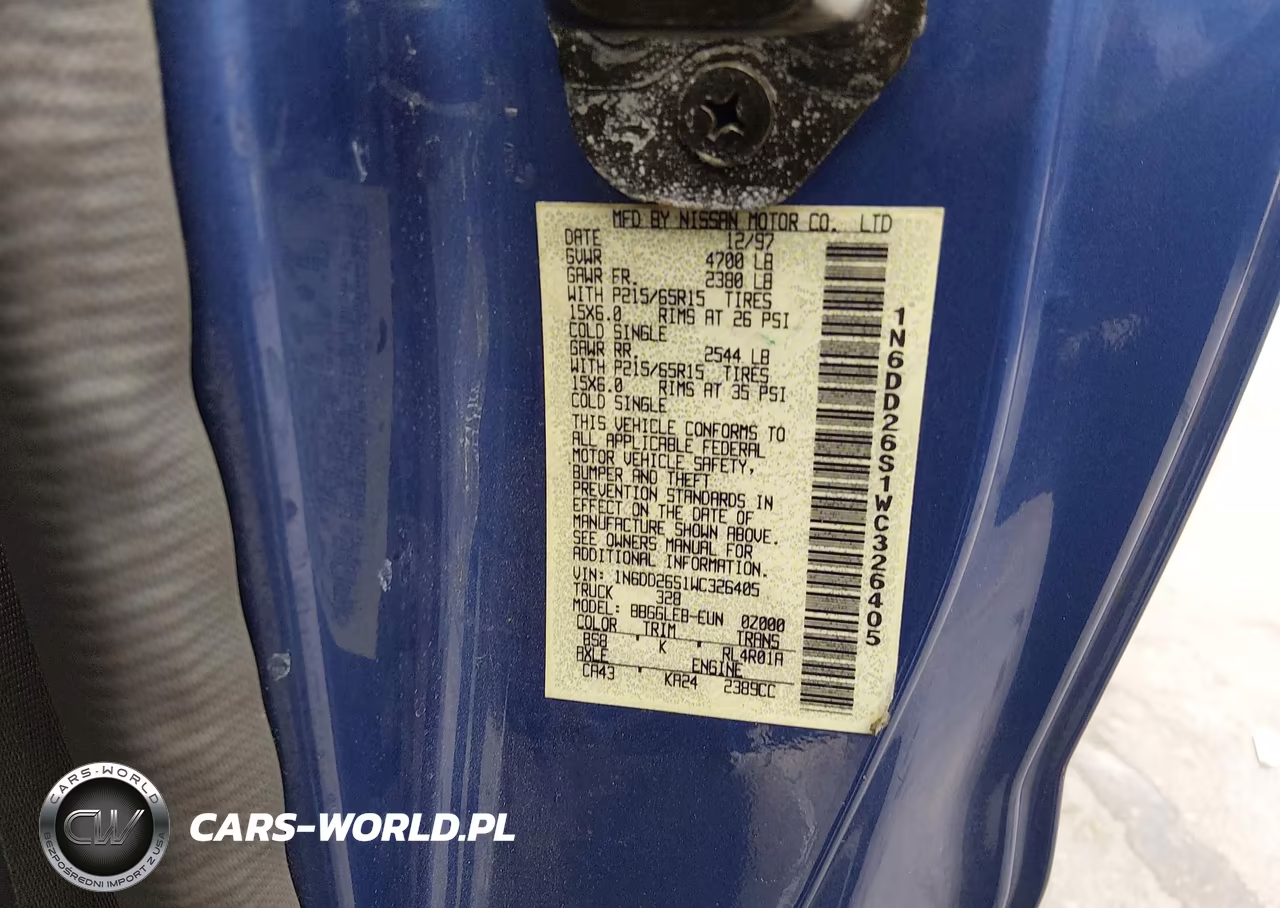 1998 Nissan Frontier Se-Xe VIN:1N6DD26S1WC326405 - 9