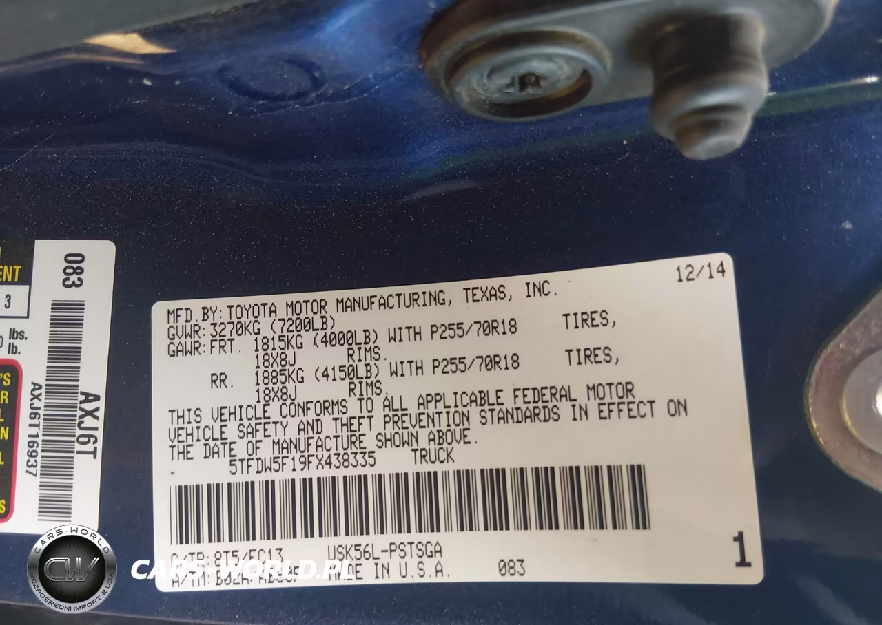 2015 Toyota Tundra Sr5 5.7L V8 VIN:5TFDW5F19FX438335 - 9