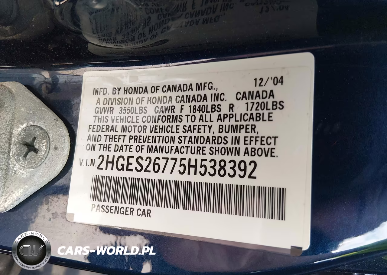 2005 Honda Civic Ex VIN:2HGES26775H538392 - 9