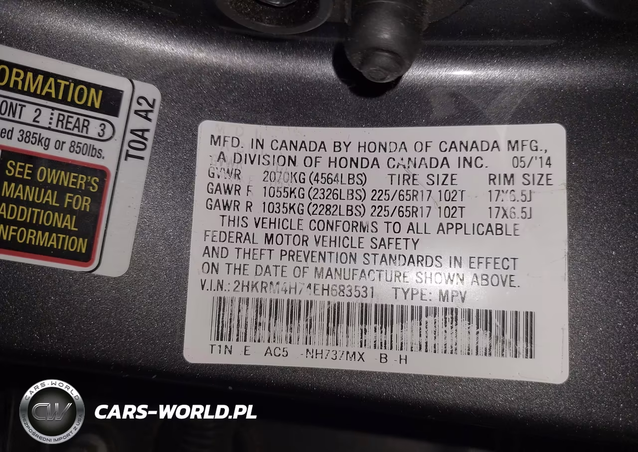 2014 Honda Cr-V Ex-L VIN:2HKRM4H74EH683531 - 9