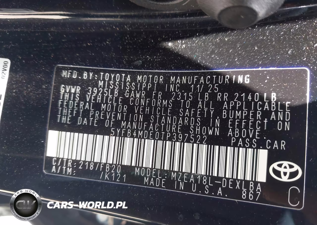 2026 Toyota Corolla Le VIN:5YFB4MDE0TP397522 - 9