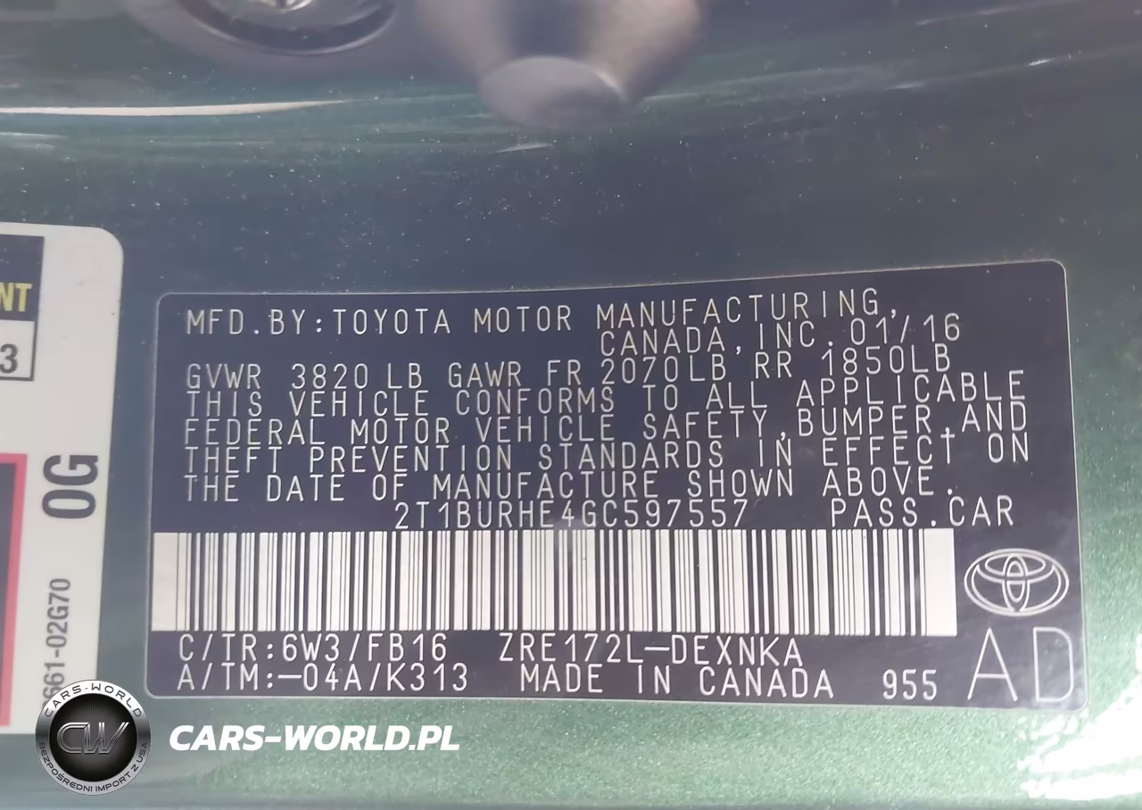2016 Toyota Corolla Le VIN:2T1BURHE4GC597557 - 9