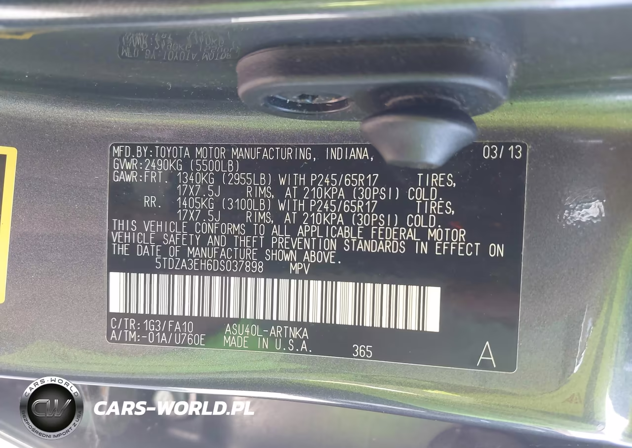 2013 Toyota Highlander Base Plus VIN:5TDZA3EH6DS037898 - 9