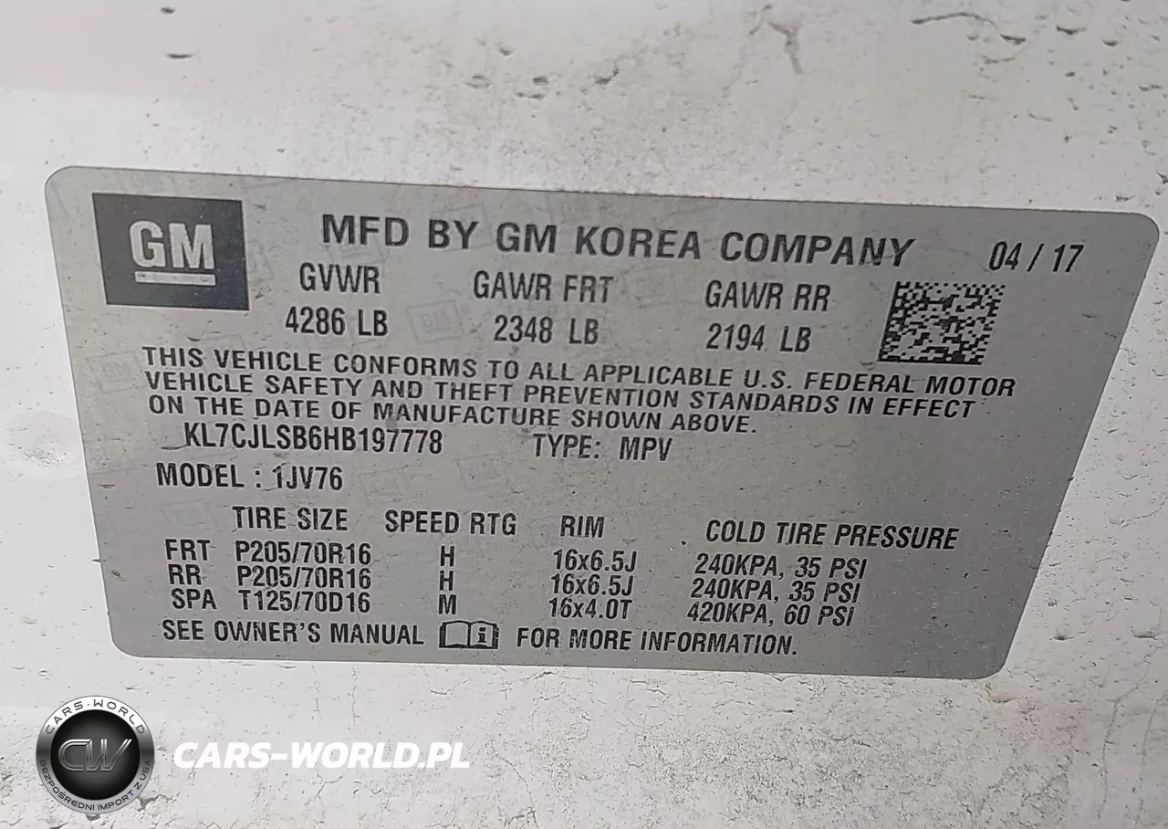 2017 Chevrolet Trax Lt VIN:KL7CJLSB6HB197778 - 9