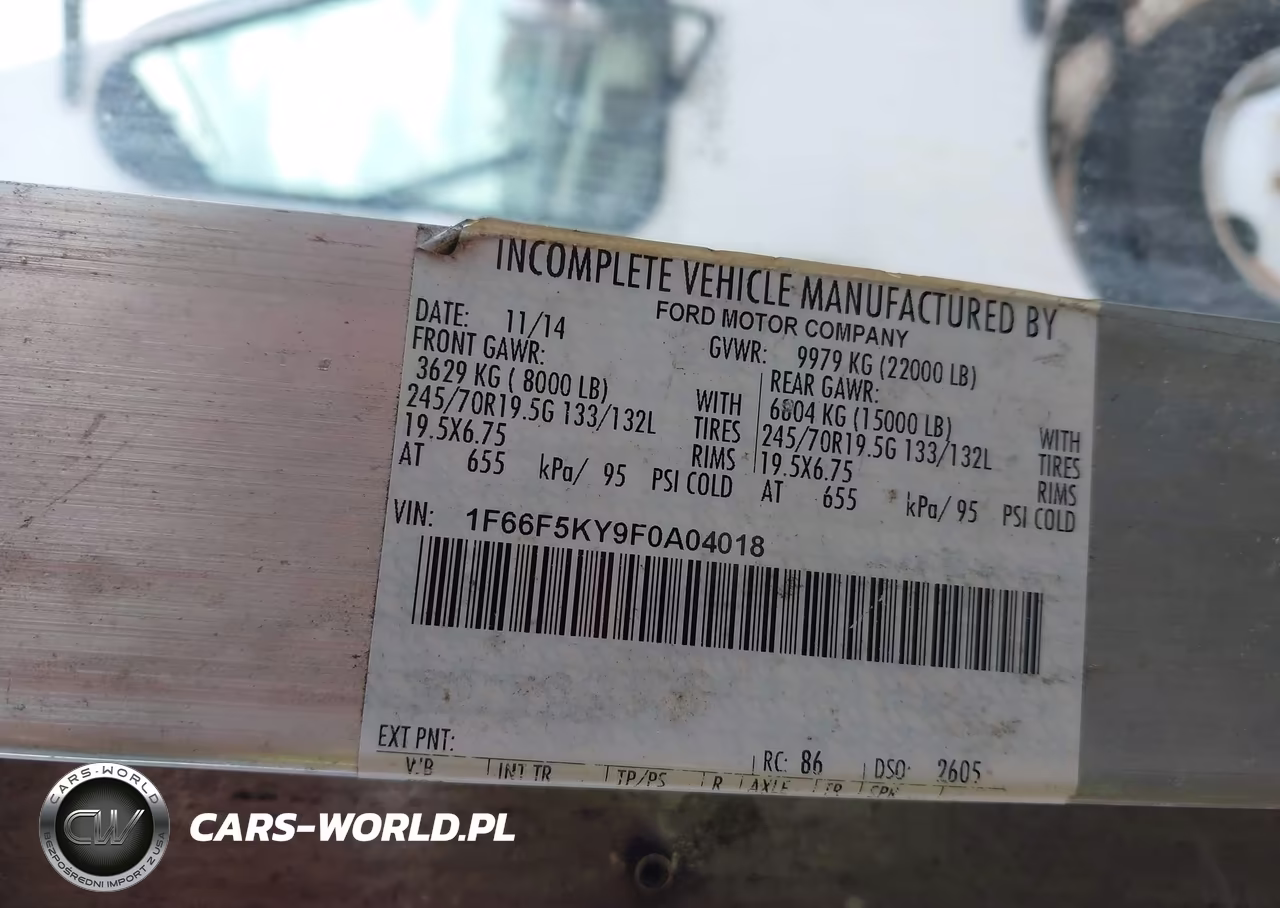 2015 Ford F-59 Commercial Stripped VIN:1F66F5KY9F0A04018 - 8