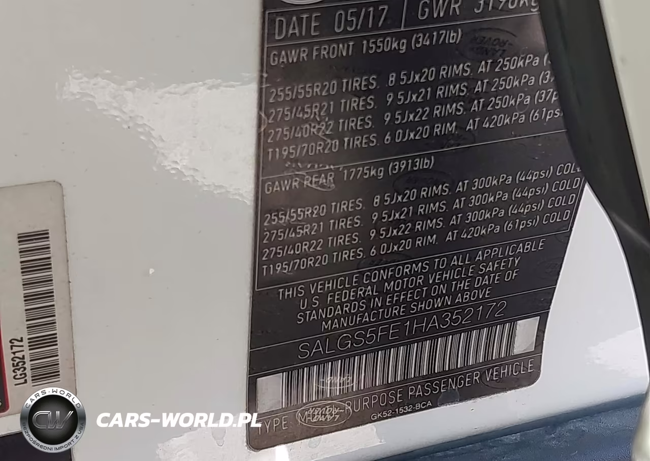 2017 Land Rover Range Rover 5.0L V8 Supercharged VIN:SALGS5FE1HA352172 - 9