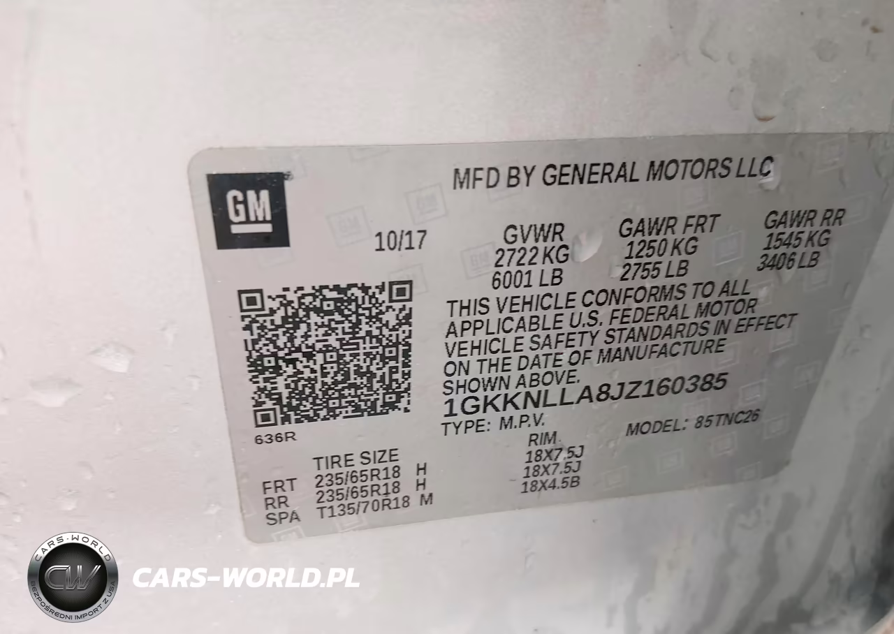 2018 GMC Acadia Sle-2 VIN:1GKKNLLA8JZ160385 - 9
