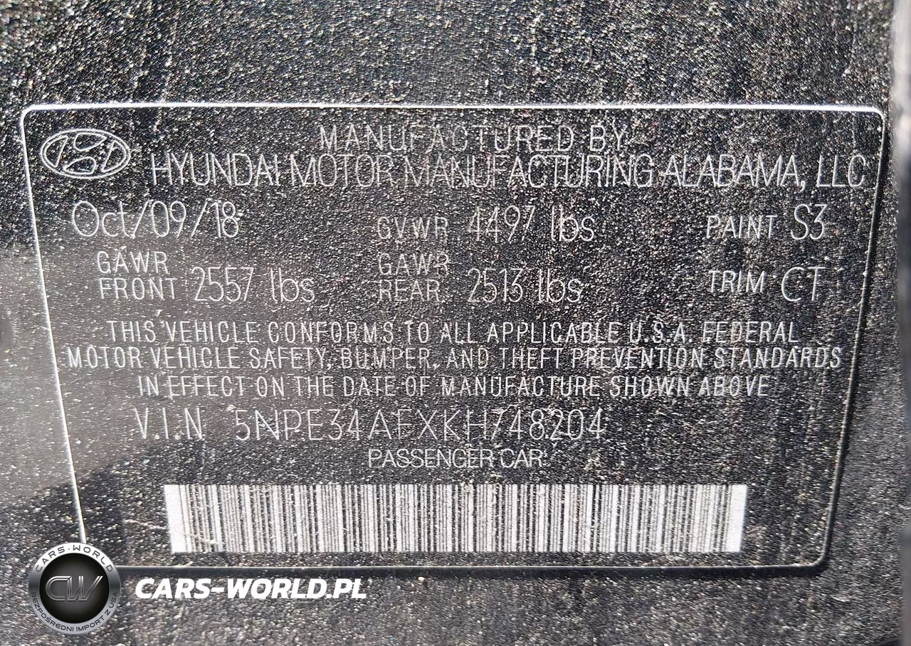 2019 Hyundai Sonata Sel VIN:5NPE34AFXKH748204 - 9