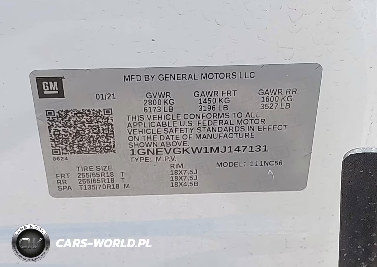 2021 Chevrolet Traverse Awd Lt Cloth VIN:1GNEVGKW1MJ147131 - 9