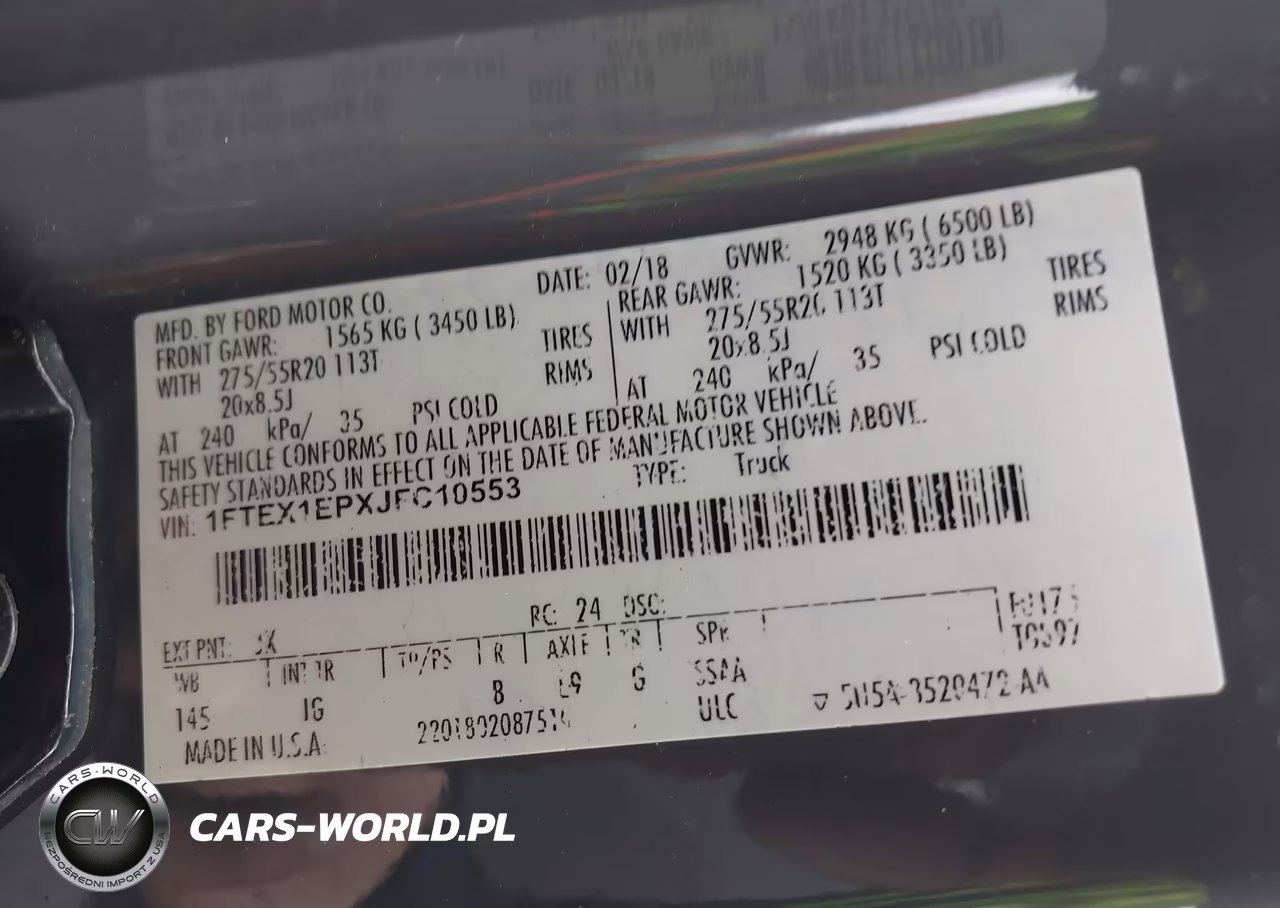 2018 Ford F-150 Xl VIN:1FTEX1EPXJFC10553 - 9