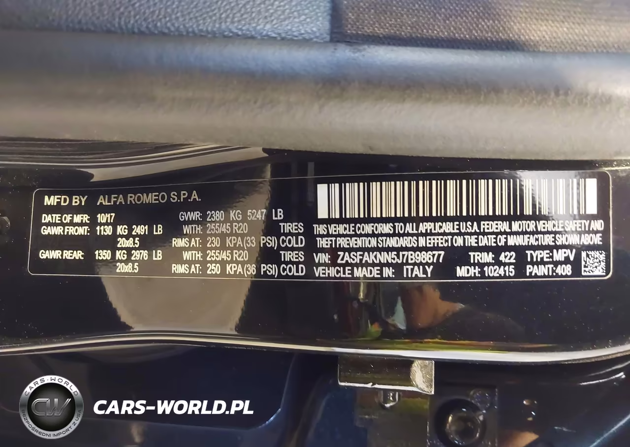 2018 Alfa Romeo Stelvio Ti Sport Awd VIN:ZASFAKNN5J7B98677 - 9